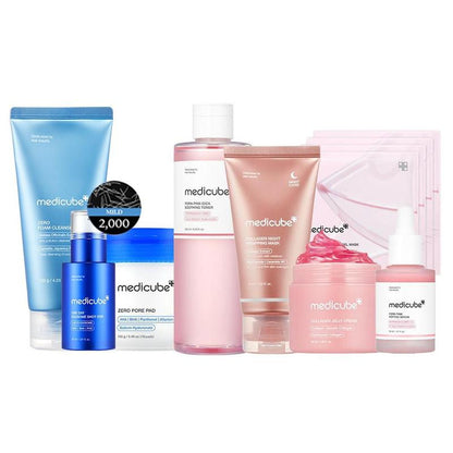 [medicube] Affordable Glass Glow Skincare Set | Includes 8 products for Gentle Skin Glow Routine