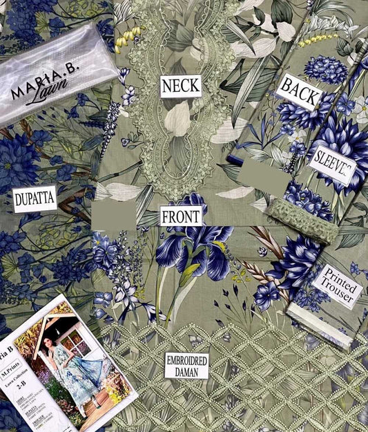 MARIA B UNSTITCHED LUXURY LAWN 3PCS